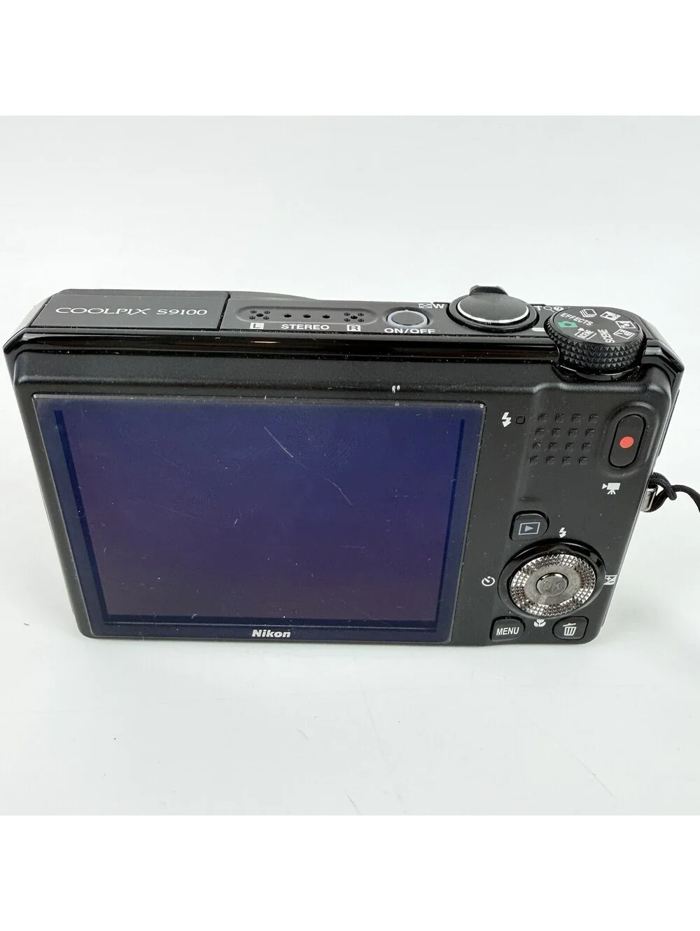 Nikon COOLPIX S9100 12.1MP 18x Optical Zoom Black Digital Camera + Battery + Bag